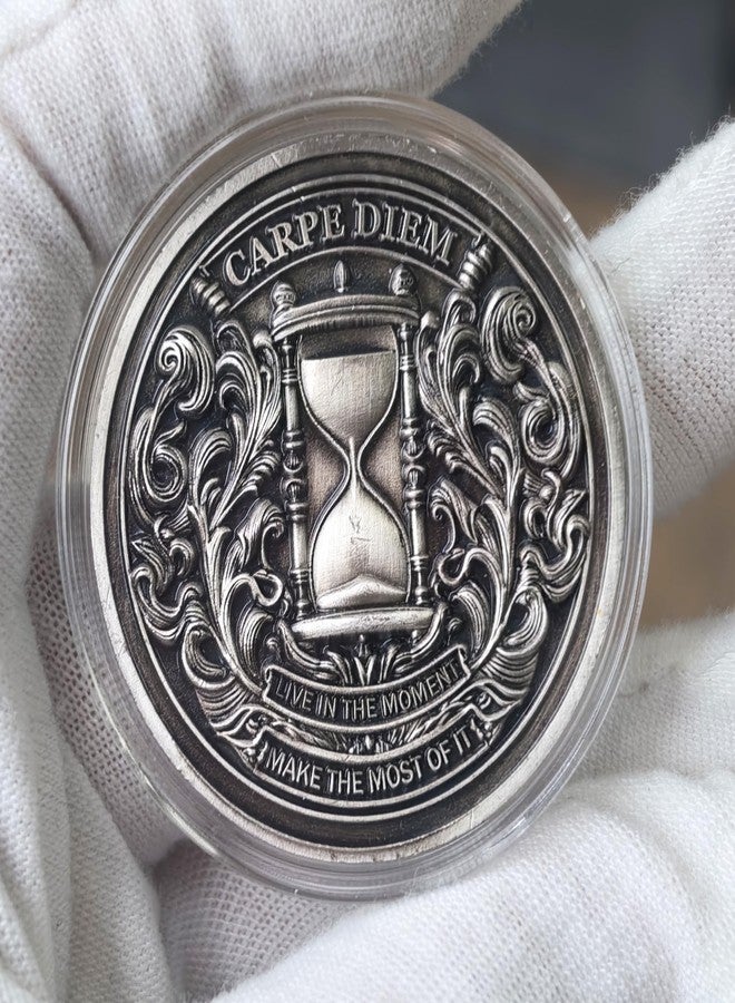CYOUNG Memento Mori Carpe Diem Challenge Coin - Motivational Coin with Life & Death Symbols - Inspirational Gift for Friends & Loved Ones - Image 2